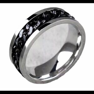 Stainless Steel Unisex Rings Chain Spinner NWOT